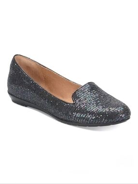 Sofft Belden Glitter Smoking Ballet Flats Leather Sparkle Party Shoes Glam 6